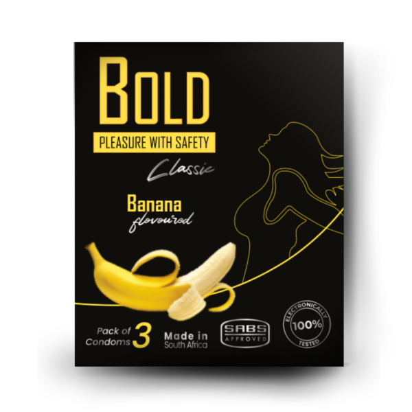 BOLD 3 Pack Classic Banana Flavored Condoms