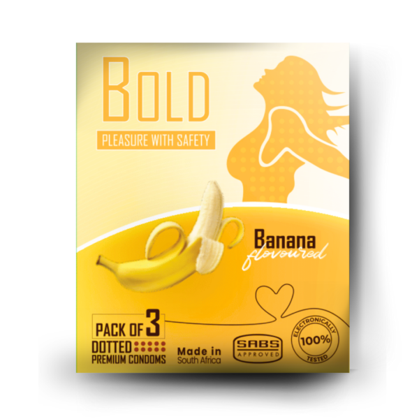 BOLD 3 Pack Dotted Banana Flavored Condoms