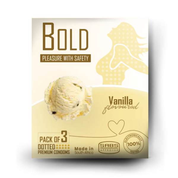 BOLD 3 Pack Dotted Vanilla Flavored Condoms